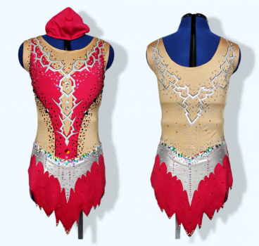 Kleid rot/ silber "red space" (158 - 164)