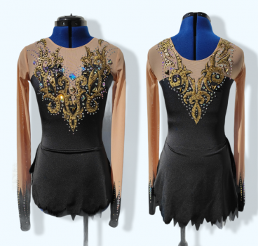 Kleid schwarz / gold "classic beauty" (152 - 158)
