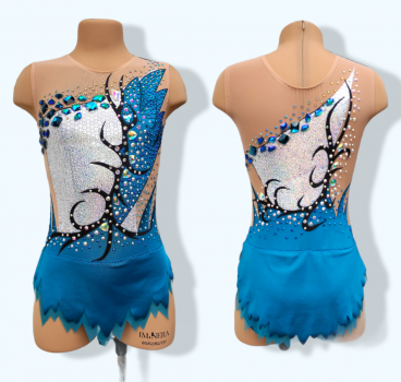Kleid petrol/silber "wings" (146-152)