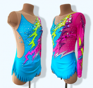 Kleid einärmlig "colourful flashes" (146 -152)