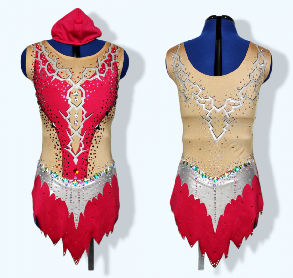 Kleid rot/ silber "red space" (158 - 164)