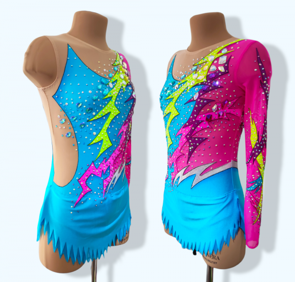 Kleid einärmlig "colourful flashes" (146 -152)